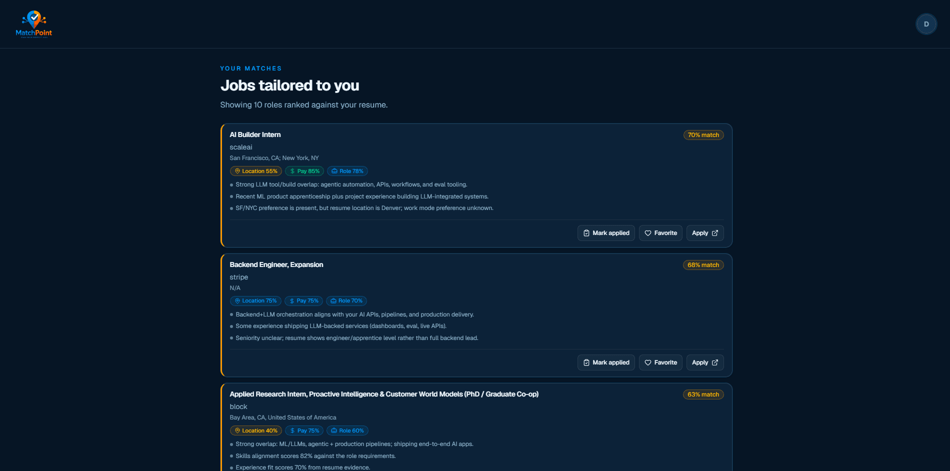 MatchPoint: AI Job Matcher